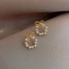 Orecchini a fiocco minimalisti per donna | Strass e perle