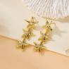 Bohemian Punk Starfish Earrings - Gold, Crystal & Zircon