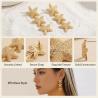 Bohemian Punk Starfish Earrings - Gold, Crystal & Zircon