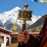 Handcrafted Tibetan Prayer Wheel - Alloy & Crystal Decor