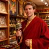 Handcrafted Tibetan Prayer Wheel - Alloy & Crystal Decor