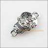 Tibetan Silver Flower Skull Charms - Gothic Jewelry Making Pendants