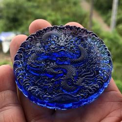 Tibetan Dragon King Mandala Crystal Amulet - Six-Character Mantra