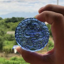 Tibetan Dragon King Mandala Crystal Amulet - Six-Character Mantra