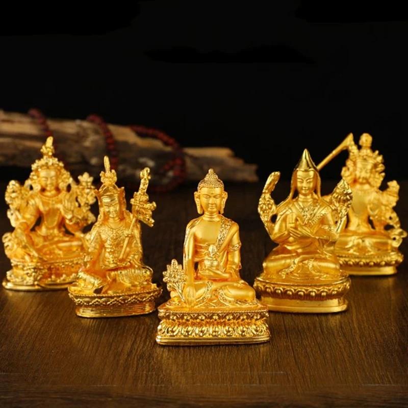 Figurines bouddhistes tibétaines dorées gravées - Cadeaux décoratifs et autels