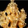 Figurines bouddhistes tibétaines dorées gravées - Cadeaux décoratifs et autels