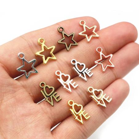 Antique Tibetan Charms: 100+ Stars & Hearts for Bracelets & Necklaces