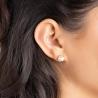 Goldene Ohrstecker mit Süßwasserperlen im Käfig für Damen