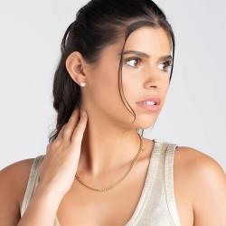 Goldene Ohrstecker mit Süßwasserperlen im Käfig für Damen