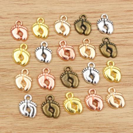 Breloques de pied en argent tibétain (20 pièces) pour la création de bijoux