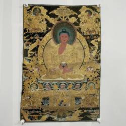 Amitabha Buddha Tangka Embroidery: Wall Decor, Tibetan Buddhist Art