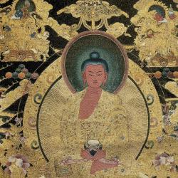 Amitabha Buddha Tangka Embroidery: Wall Decor, Tibetan Buddhist Art