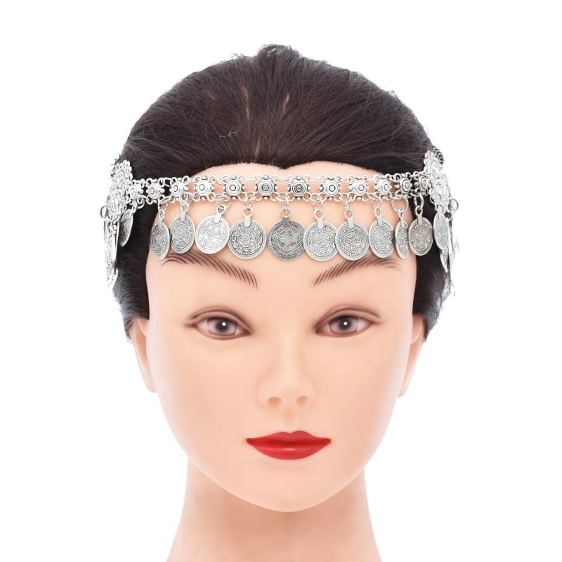 Ethnic Tassel Forehead Chain | Retro Tibetan Silver Headband