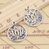 Yoga Lotus Flower Charms (20pc) - Tibetan Silver Pendants for Crafts
