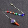 Collier pendentif en résine 7 chakras : Reiki, yoga et décoration