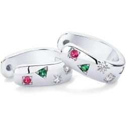 Boucles d'oreilles créoles scintillantes | Plaqué or 14 carats et zirconiums