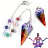 Collier pendentif en résine 7 chakras : Reiki, yoga et décoration