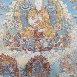 Handgefertigter tibetischer Thangka-Wandteppich von Meister Tsongkhapa