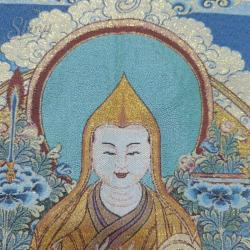 Handgefertigter tibetischer Thangka-Wandteppich von Meister Tsongkhapa