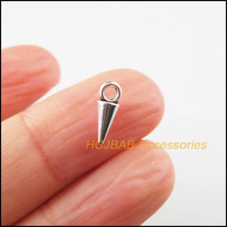Winzige konische Anhänger: 80er-Packung tibetische Silberanhänger 4x11mm
