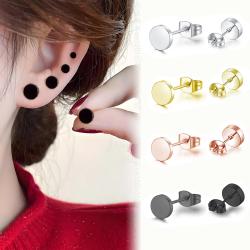 Punk-Ohrringe aus Edelstahl | Rund, Schwarz & Gold/Silber | Unisex