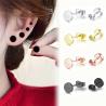 Stainless Steel Punk Earrings | Round Black & Gold/Silver | Unisex
