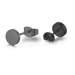Stainless Steel Punk Earrings | Round Black & Gold/Silver | Unisex