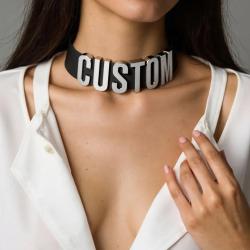 Collier ras-de-cou en cuir punk personnalisé | Personnalisé et sexy