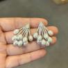 White Pearl Cluster Earrings | Elegant & Luxurious