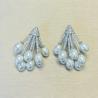 White Pearl Cluster Earrings | Elegant & Luxurious
