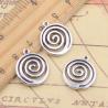 Spiral Charm Set: 10 Antique Silver Helix Pendants for Jewelry Making