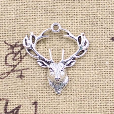 Antike Silberanhänger in Form von Hirschköpfen (20 Stück) für DIY-Schmuck