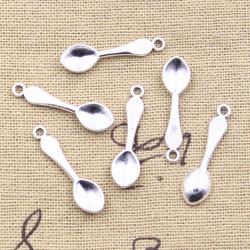 Breloques cuillère en argent antique pour bijoux et artisanat (50 pièces)