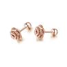Boucles d'oreilles Rose Noire - Acier inoxydable et argent