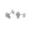 Boucles d'oreilles Rose Noire - Acier inoxydable et argent