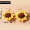 Orecchini a forma di girasole fatti a mano: orecchini pendenti floreali per donna