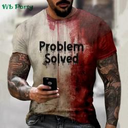 T-shirt d'horreur pour Halloween : T-shirt homme imprimé sanglant en 3D