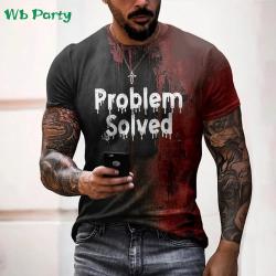 T-shirt d'horreur pour Halloween : T-shirt homme imprimé sanglant en 3D