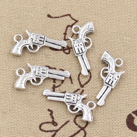 Antikes Pistolen-Anhänger-Set | 15-teilig für DIY-Schmuck und Bastelarbeiten