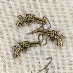 Antikes Pistolen-Anhänger-Set | 15-teilig für DIY-Schmuck und Bastelarbeiten