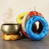 Silk-Embroidered Singing Bowl Cushion - Handcrafted in Nepal