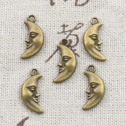Antike Mondgesicht-Anhänger aus Bronze (15 Stück) zur Schmuckherstellung