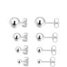 Ohrstecker aus Sterlingsilber (5 Paar) | Verschiedene Größen | Für Damen