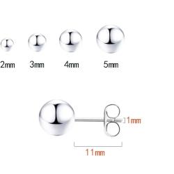 Ohrstecker aus Sterlingsilber (5 Paar) | Verschiedene Größen | Für Damen