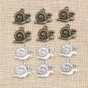 Antique Silver Snail Charms - 15pc Set for Jewelry Making