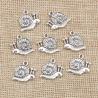 Antique Silver Snail Charms - 15pc Set for Jewelry Making