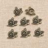 Antique Silver Snail Charms - 15pc Set for Jewelry Making