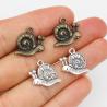 Antique Silver Snail Charms - 15pc Set for Jewelry Making