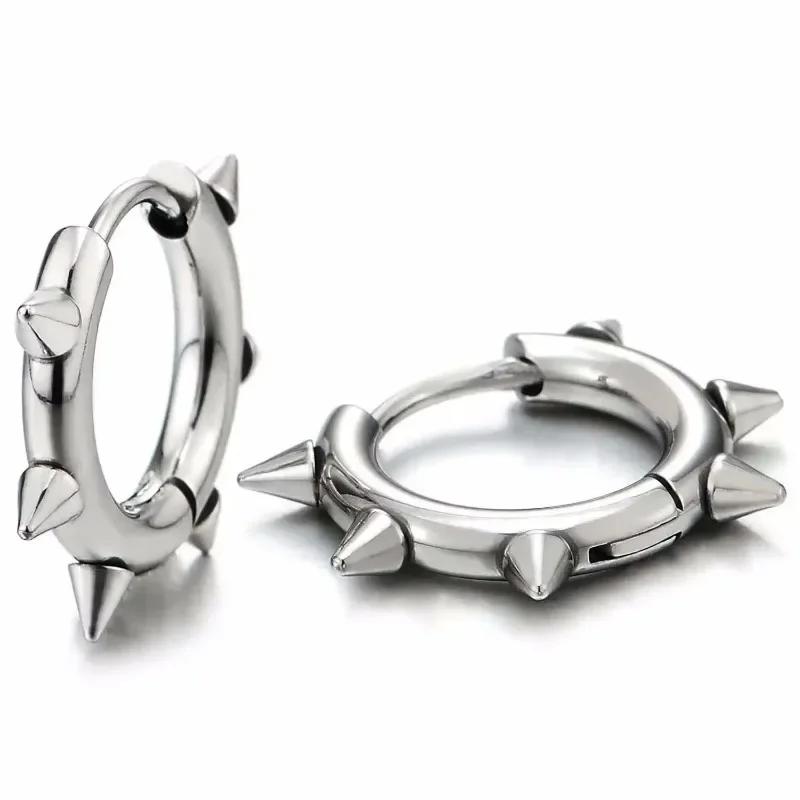 Stainless Steel Spike Hoop Earrings - Gothic | Punk Rock Style