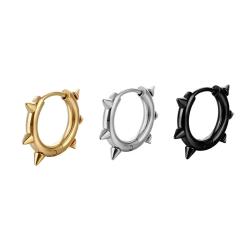 Stainless Steel Spike Hoop Earrings - Gothic | Punk Rock Style